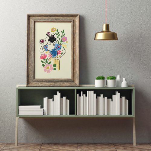 Beautiful Snow White Floral _ Nursery Poster