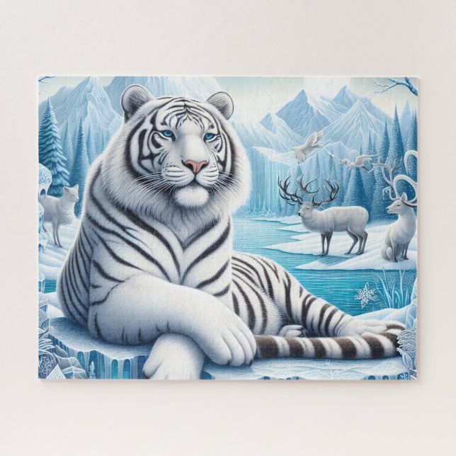 Beautiful Snow White Tiger Jigsaw Puzzle (Horizontal)