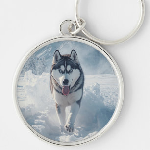 Beautiful Snow Wolf Keychain