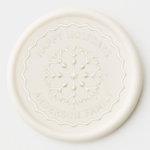 Beautiful Snowflake Happy Holidays Wax Seal Sticker