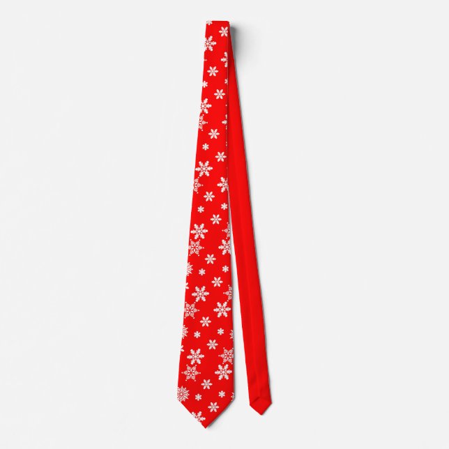 Beautiful Snowflake Pattern Christmas Neck Tie (Front)