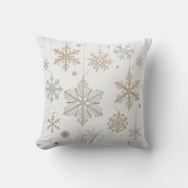 Beautiful snowflake pattern cushion (Front)