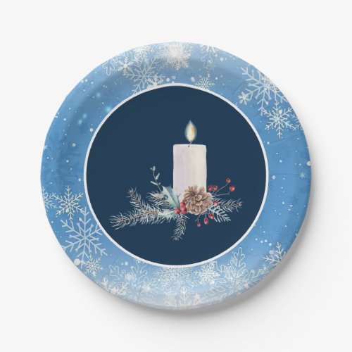 Beautiful Snowflakes  Candle Pine Cones Holly  Paper Plates