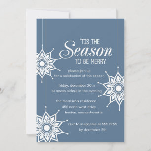Beautiful Snowflakes -Holiday Party Invitation