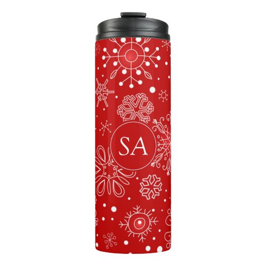 Beautiful Snowflakes on Red Background Christmas