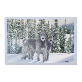 Beautiful Snowy Irish Wolfhound Scene Placemat