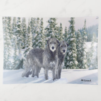 Beautiful snowy Irish Wolfhound Scene Trinket Tray