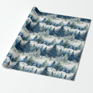 Beautiful Snowy Pine Forest Christmas Wrapping Paper