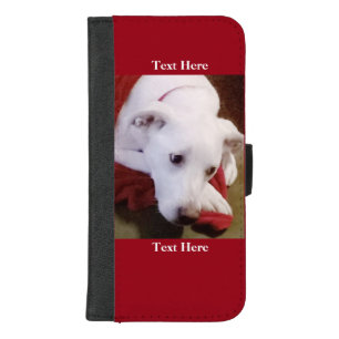 Beautiful Snowy White Puppy Dog Christmas Red iPhone 8/7 Plus Wallet Case