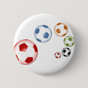 Beautiful soccer (football) set of balls button
