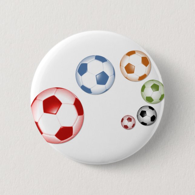 Beautiful soccer (football) set of balls button (Front)