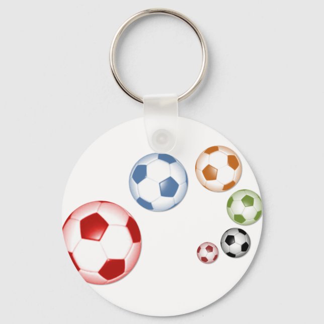 Beautiful soccer (football) set of balls keychain (Front)