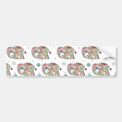 Beautiful soft and colourful elephants flowers bumper sticker