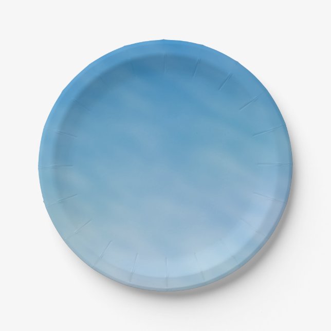 Beautiful Soft Blue Sky with Dreamy Clouds Paper Plates (Front)
