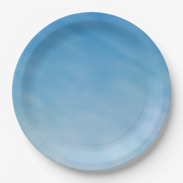 Beautiful Soft Blue Sky with Dreamy Clouds Paper Plates (Front)