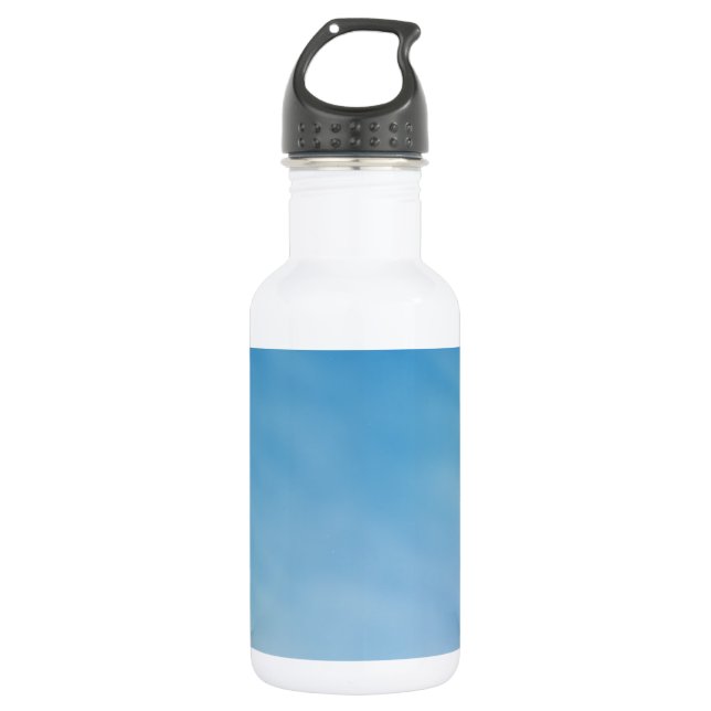 Beautiful Soft Blue Sky with Dreamy Clouds Water Bottle (Front)