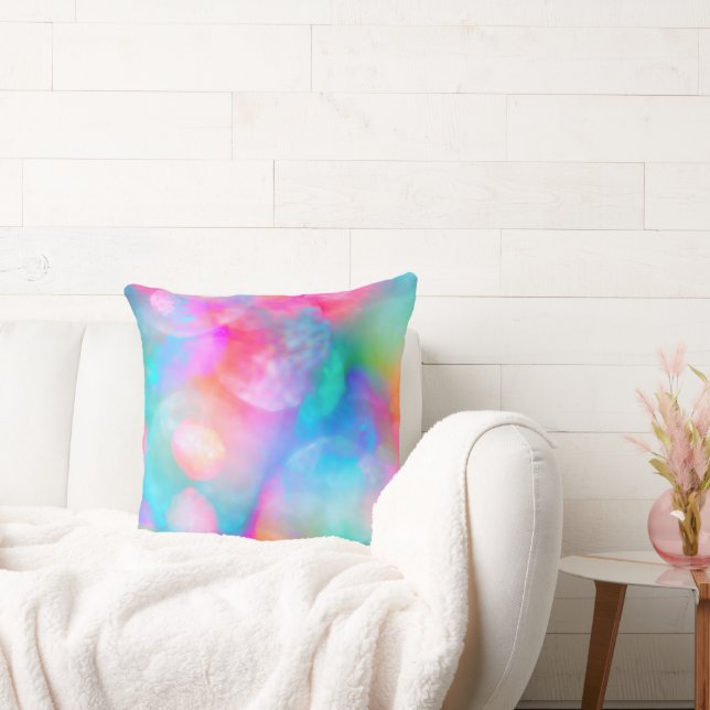 Beautiful Soft Colorful Rainbow  Throw Pillow (Couch)