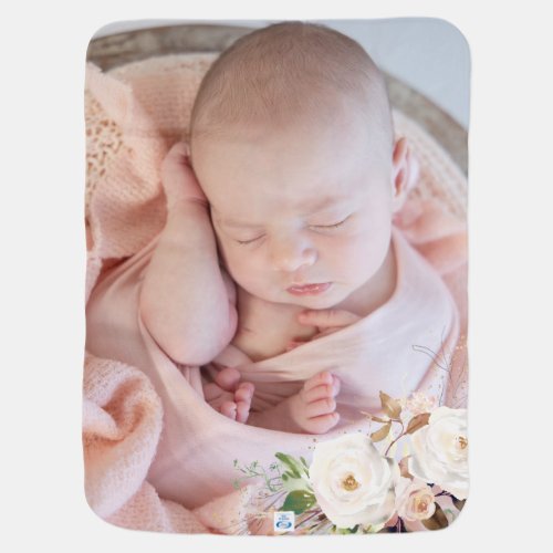 Beautiful Soft Pink Baby Girl Photo With Floral Baby Blanket