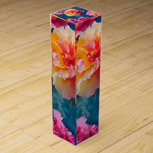 Beautiful Soft Pink Flower Pattern Wine Box