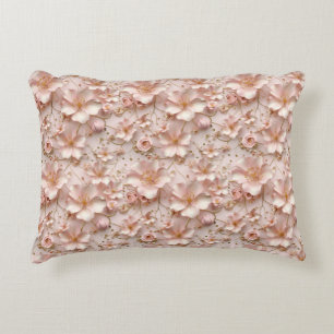 Beautiful Soft Pink Pastel Floral Accent Pillow