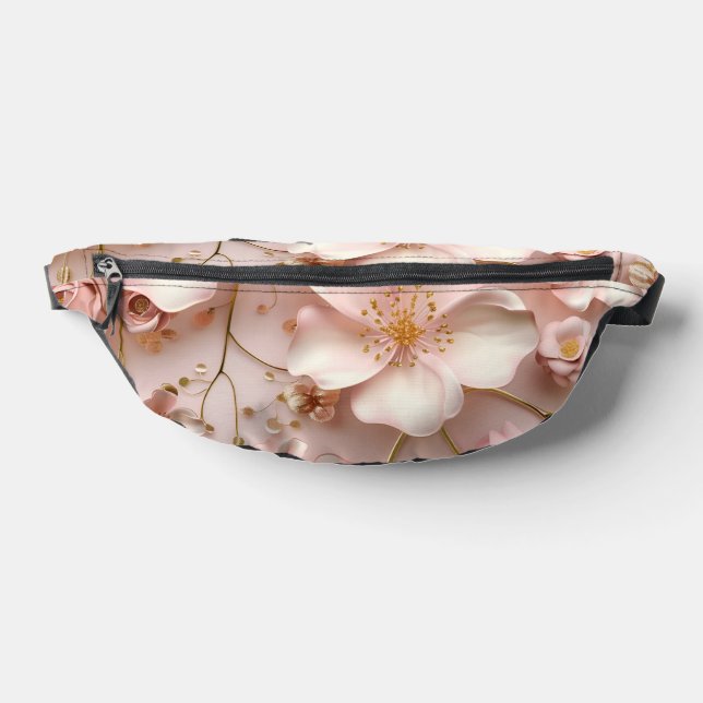 Beautiful Soft Pink Pastel Floral Fanny Pack (Lay Down)