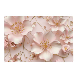 Beautiful Soft Pink Pastel Floral Flowers Placemat