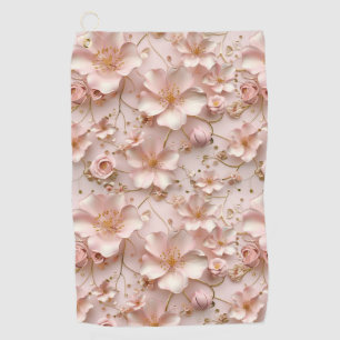 Beautiful Soft Pink Pastel Floral Golf Towel