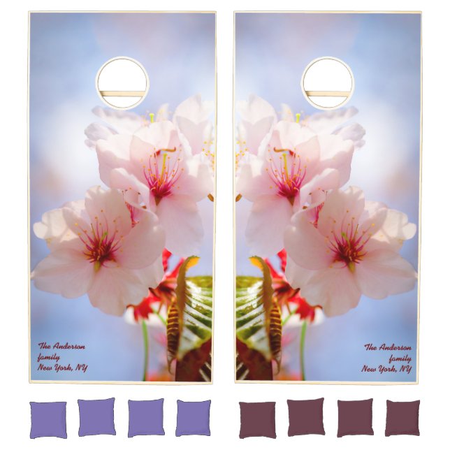 Beautiful Soft Sakura Flowers Customizable Cornhole Set (Set)