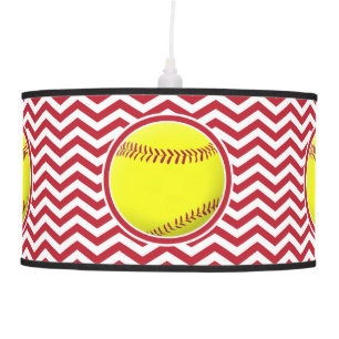 Beautiful Softball Red Chevron Pendant Lamp
