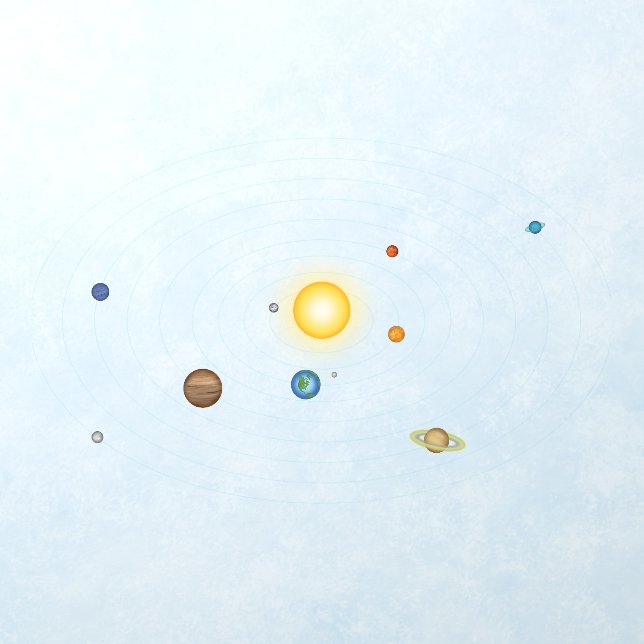 Beautiful Solar System Sun Moon & 9 Planets Wall Decal (Insitu 1)