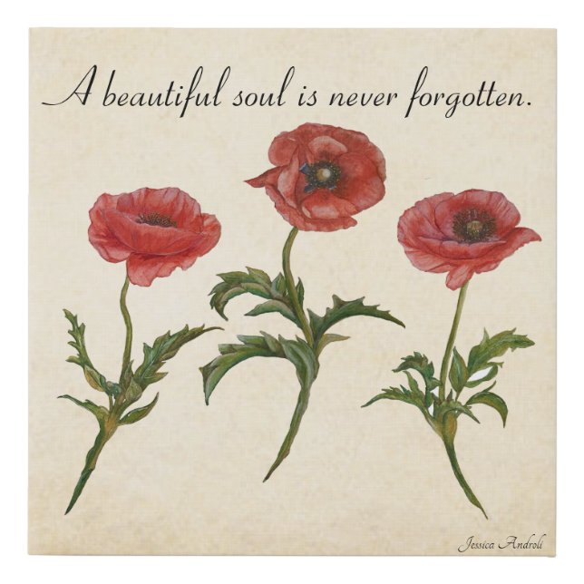 Beautiful sole Poppies Faux Canvas Print (Front)