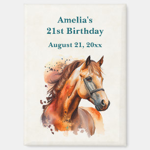 Beautiful Sorrel Horse Birthday Save the Date Magnet