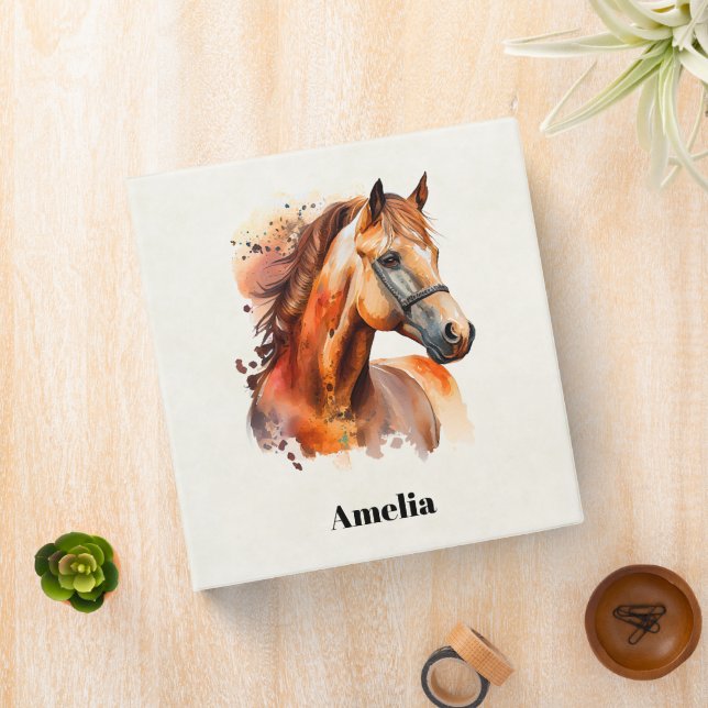 Beautiful Sorrel Horse Portrait 3 Ring Binder (In Situ)