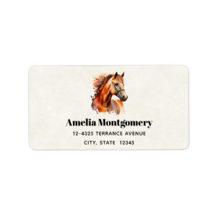 Beautiful Sorrel Horse Portrait Address Label