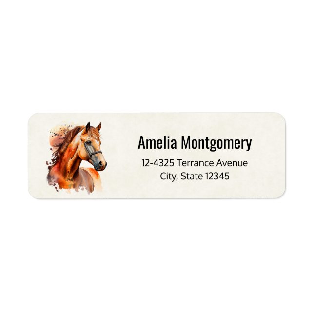 Beautiful Sorrel Horse Portrait Address Label (Front)