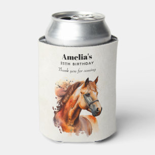 Beautiful Sorrel Horse Portrait Birthday Can Cooler