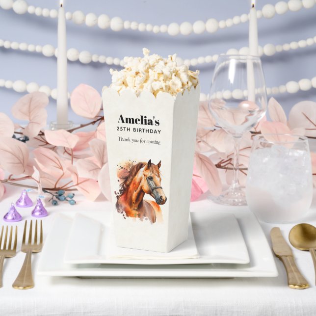 Beautiful Sorrel Horse Portrait Birthday Thank You Favor Boxes (Wedding)
