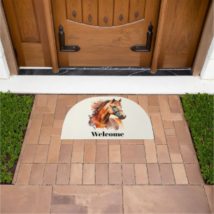 Beautiful Sorrel Horse Portrait Doormat