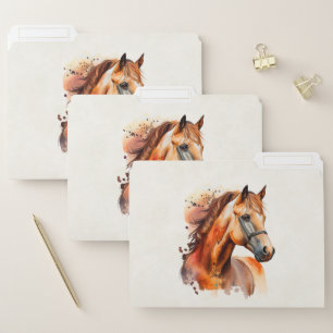 Beautiful Sorrel Horse Portrait File Folder