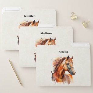 Beautiful Sorrel Horse Portrait File Folder