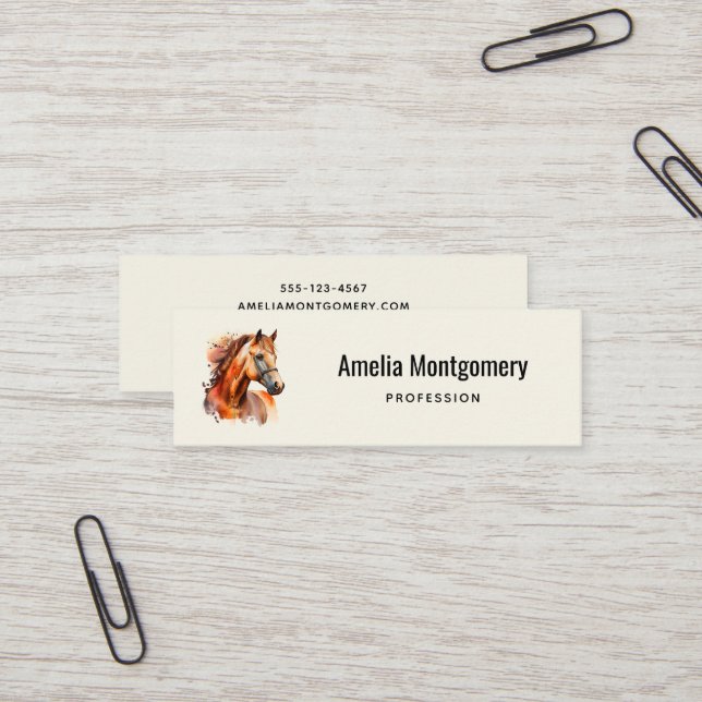 Beautiful Sorrel Horse Portrait Mini Business Card (Front/Back In Situ)