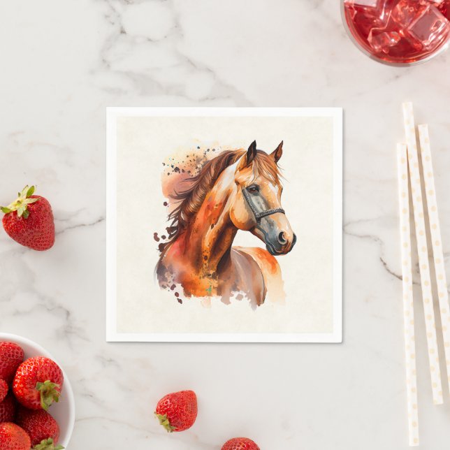 Beautiful Sorrel Horse Portrait Napkins (Insitu)