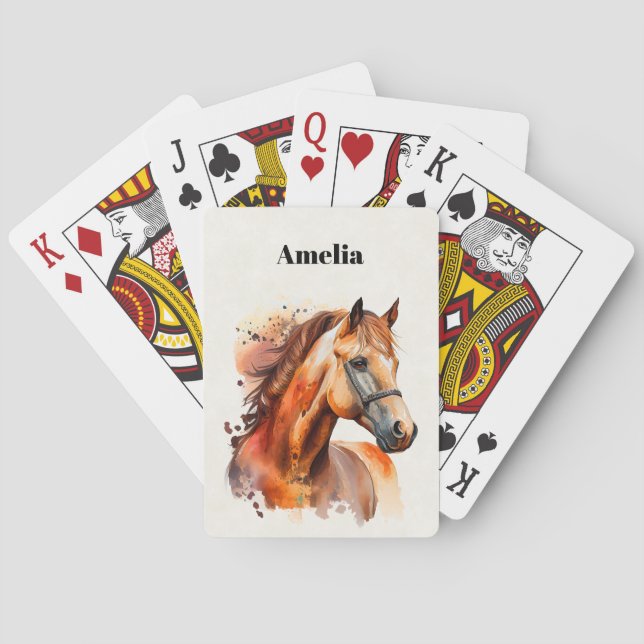 Beautiful Sorrel Horse Portrait Poker Cards (Back)