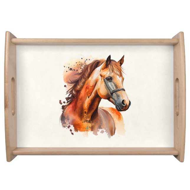 Beautiful Sorrel Horse Portrait Serving Tray (Front)