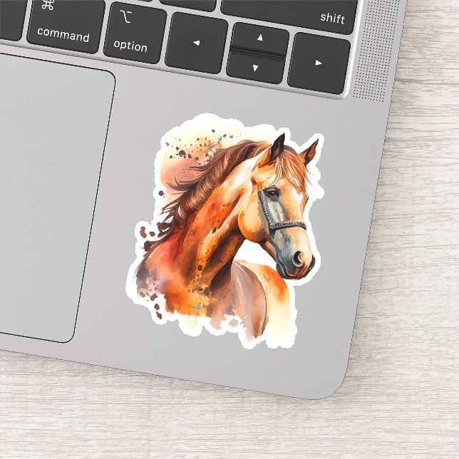 Beautiful Sorrel Horse Portrait Sticker (Detail)
