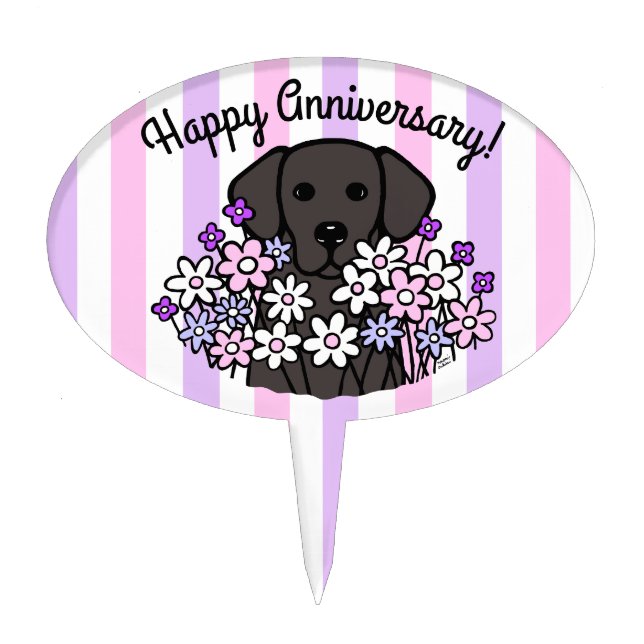 Beautiful Soul Black Labrador Wedding Anniversary Cake Topper (Front)