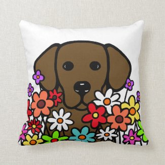 Beautiful Soul Chocolate Labrador Illustration Throw Pillow