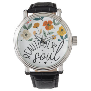 Beautiful Soul Floral Graphic design Inspirational Watch
