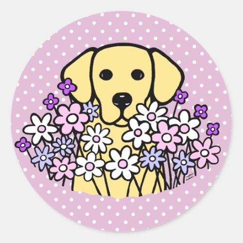 Beautiful Soul Yellow Labrador Illustration 2 Classic Round Sticker