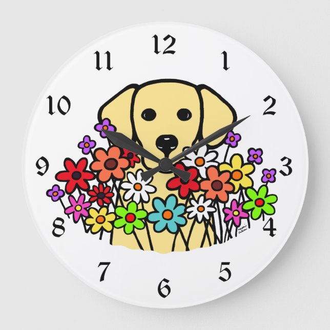Beautiful Soul Yellow Labrador Illustration Large Clock (Front)